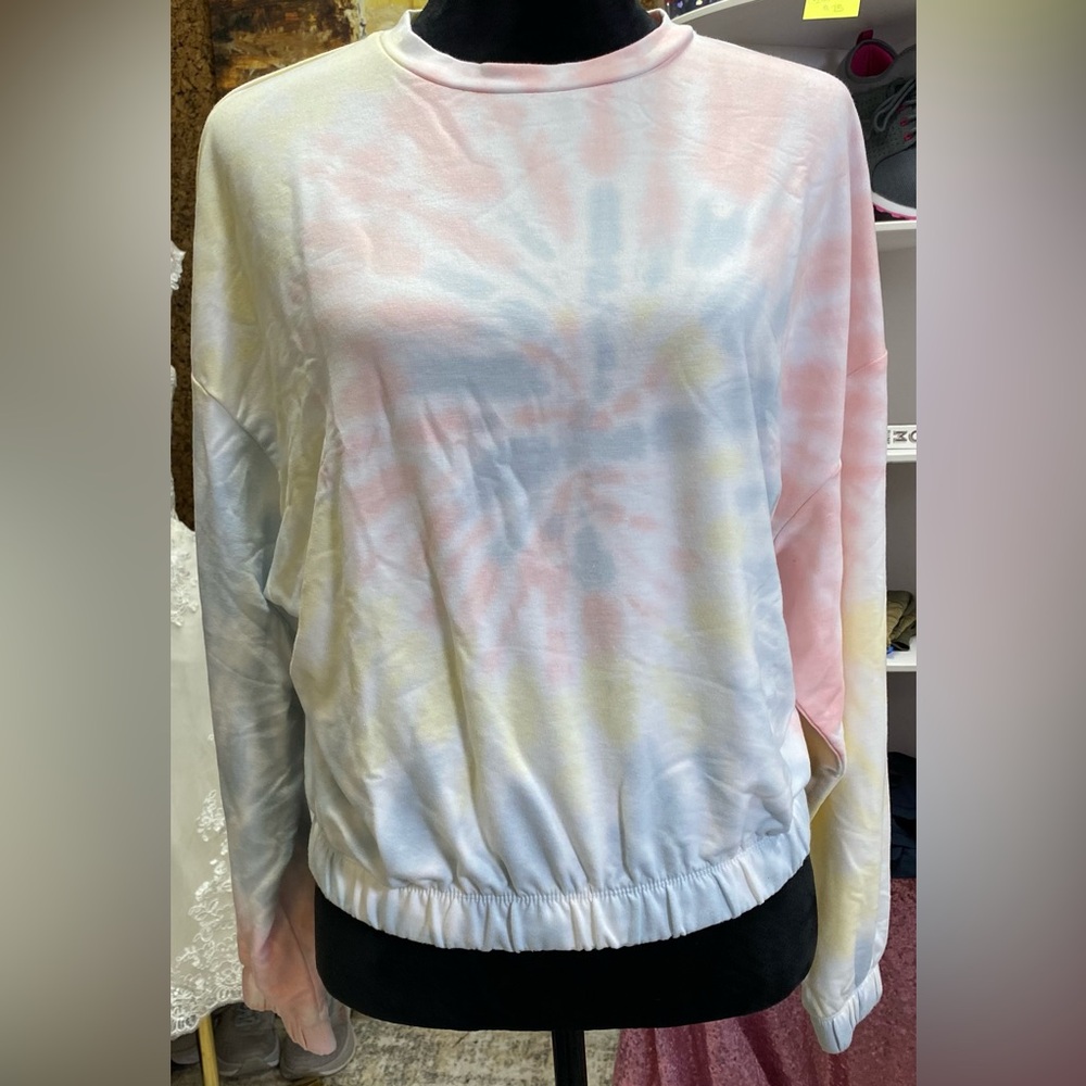 Elodie Pastel Tie-Dye Top, size L, NWT